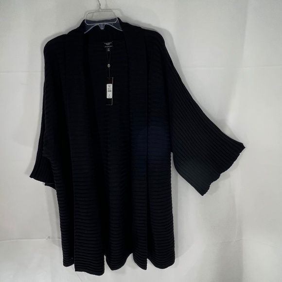 Talbots Woman Merino Wool Ribbed Shawl Sweater - Picture 4 of 11